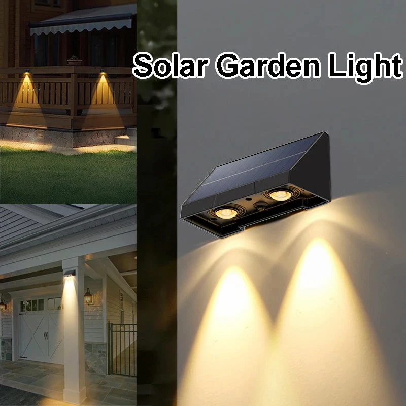 Solar-Wandleuchte für den Außenbereich, Veranda-Lichter, Beleuchtung, wasserdichte LED-Lampe, automatische Beleuchtung bei Nacht für Garten, Hof, Balkon