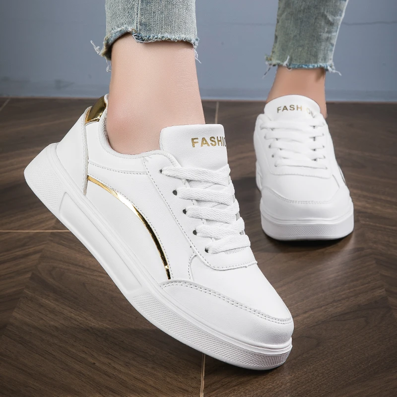 Leder Frauen Schuhe Turnschuhe Trend Casual Schuh Italienische Atmungsaktive Freizeit Turnschuhe Nicht-slip Schuhe Frauen Vulkanisierte Schuhe