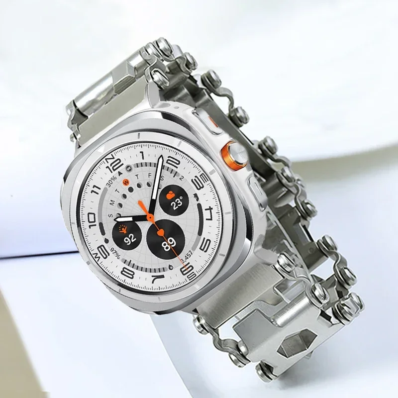 Outdoor-Sport, multifunktionales Metallarmband für Samsung Galaxy Watch Ultra, 47 mm, Edelstahlarmband, Galaxy Watch Ultra 2025 Image