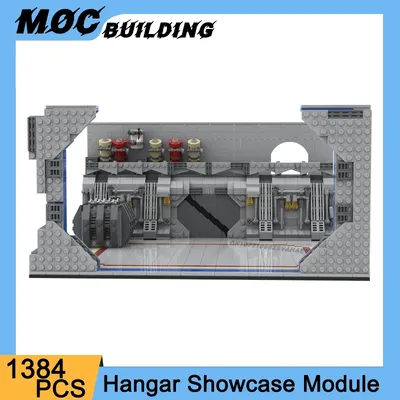 MOC Raum Film Szene Interceptor Hangar Modell Bausteine Schaufenster Modul DIY Kreative Ideen Ziegel Image