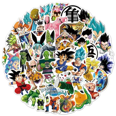 50 stücke Cartoon Drachen ball coole Anime Aufkleber Abziehbilder Kinderspiel zeug Skateboard Laptop Image
