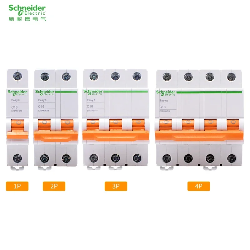 Schneider Electric Easy9 Luftschalter Typ C 1P/2P/3P/4P Kleiner Haushaltsschutzschalter 6A ~ 63A Micro-Break EA9AN Image