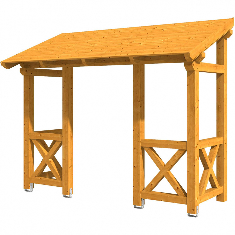 Skan Holz Vordach Paderborn Dach mit Brüstung Eiche Hell, Typ 5 Image