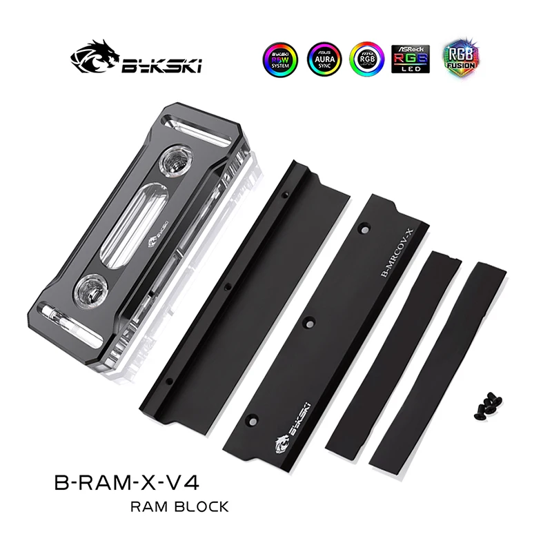 BYKSKI RAM RGB CPU Kühler RAM Kühlkörper Verwenden Memoria Ram Ddr4 Wasser Kühl Block für Dual Channel RAM Gekühlt RGB kühler Kupfer Image