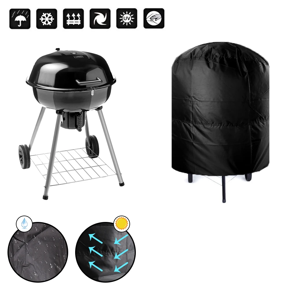Wasserdichte Camping Outdoor Grill Abdeckung Grill Abdeckung 77x58 cm/80x66x 100 cm Regen schützende Anti Staub Runde BBQ Grill Abdeckung