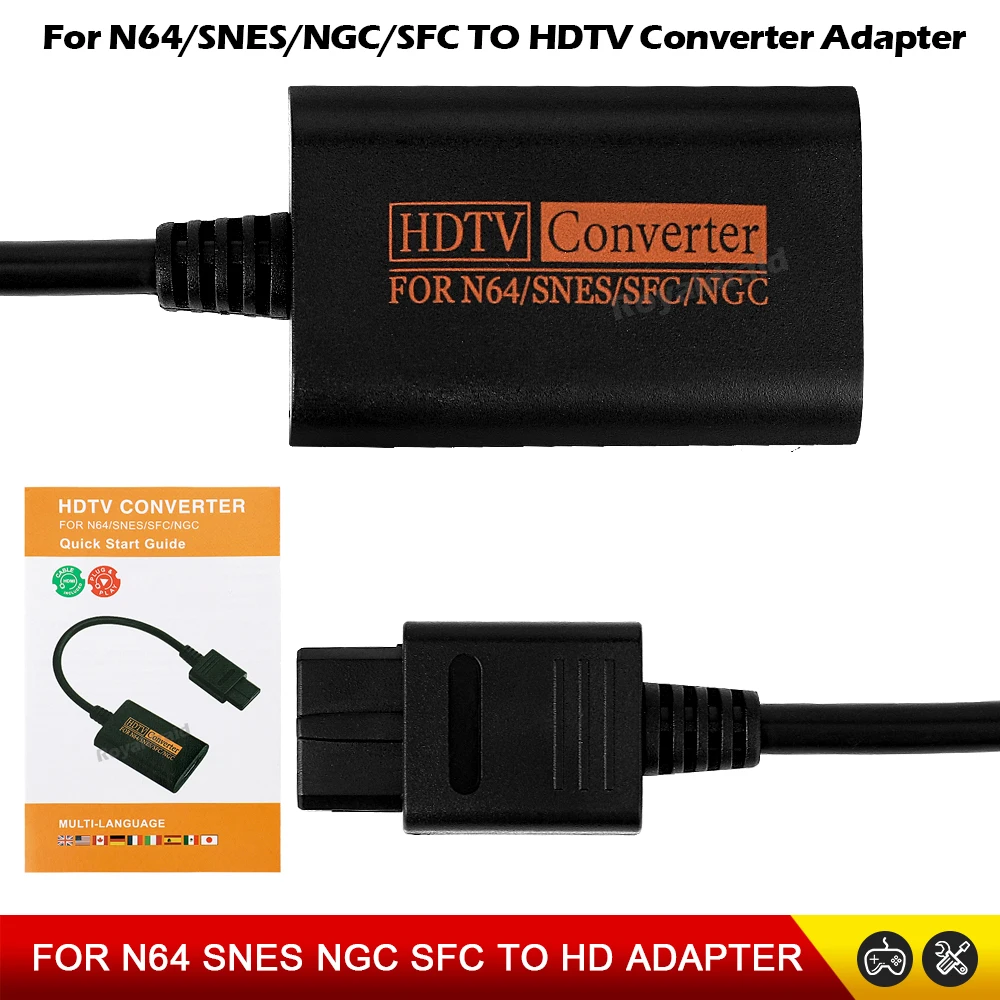 Hohe Qualität HDTV Konverter Für N64/SFC/NGC/SNES Retro Host Video Spiel Konsole 720P HDTV Adapter kabel Kabel Stecker Und Spielen Image
