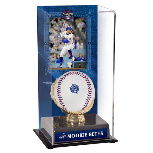 Goldfarbene Vitrine mit Bild von Mookie Betts Los Angeles Dodgers 2024 MLB All-Star Game