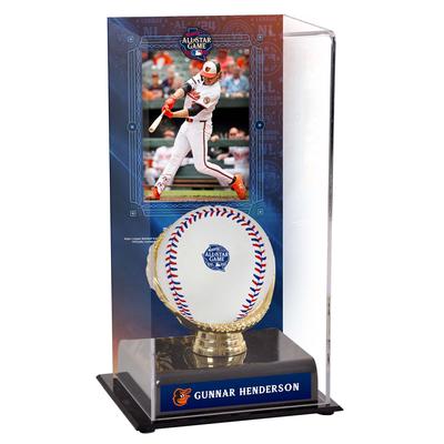 Gunnar Henderson Baltimore Orioles 2024 MLB All-Star Game Goldhandschuh-Vitrine mit Bild Image
