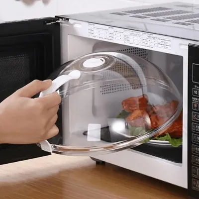 Microwave Food Cover Heat-resistant Food Splatter Guard Microwave Oven Pan Lid Plate Stove Cover