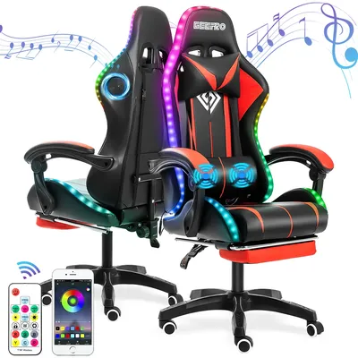 RGB Light Gaming Chair Office Chair 135 Degrees Gamer Computer Chair Ergonomic Swivel 2 Point