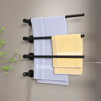 Black Bathroom Electric Bath Towel Rack Holder, Separate Installation, Sterilizing Heater
