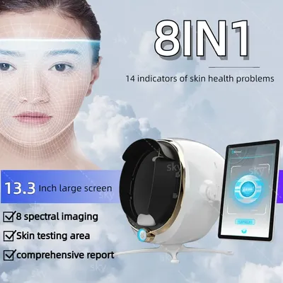 3D Skin Scanner Care Facial Analyzer Monitor Machine Magic Mirror Portable Testing English Detector