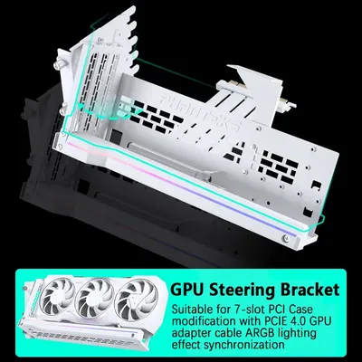 PHANTEKS GPUKT 4.0 ARGB rotatable video cards bracket kit with PCIe 4.0 graphics card adapter cable 220mm Support 40 series GPU