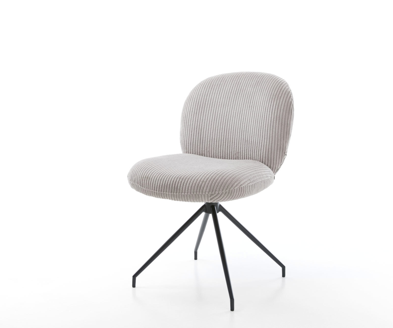 DELIFE Drehstuhl Nube-Flex Cord Silbergrau Kreuzgestell konisch Schwarz 180° drehbar Taschenfederkern, Esszimmerstühle Image