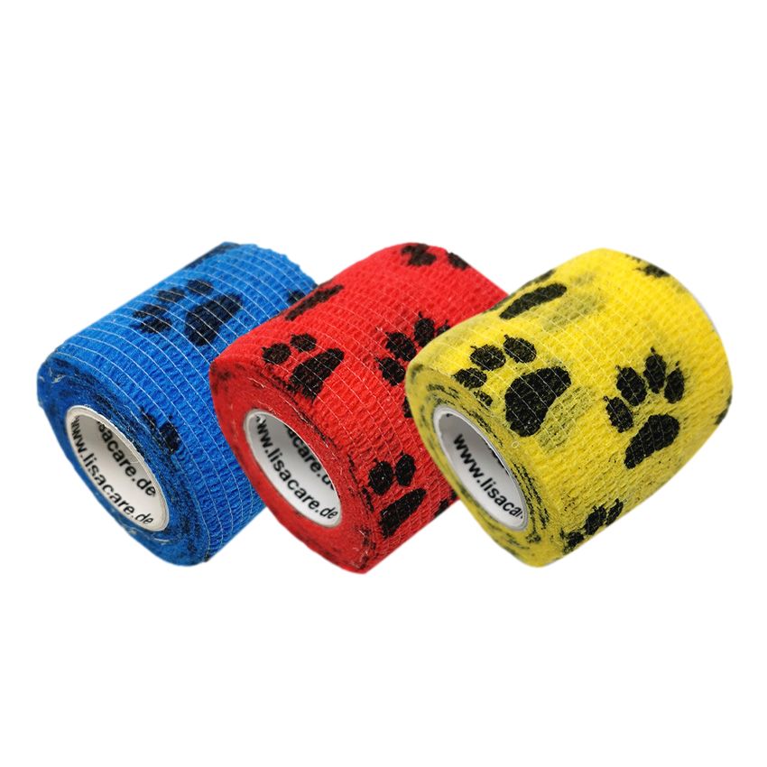 LisaCare cerotti per zampe 5cmx4,5m - bende animali 3 pz Bendaggio/i