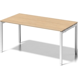 Bisley Schreibtisch Cito BxTxH 1600x80x65-85cm ahorn Gestell verkehrsweiß Image