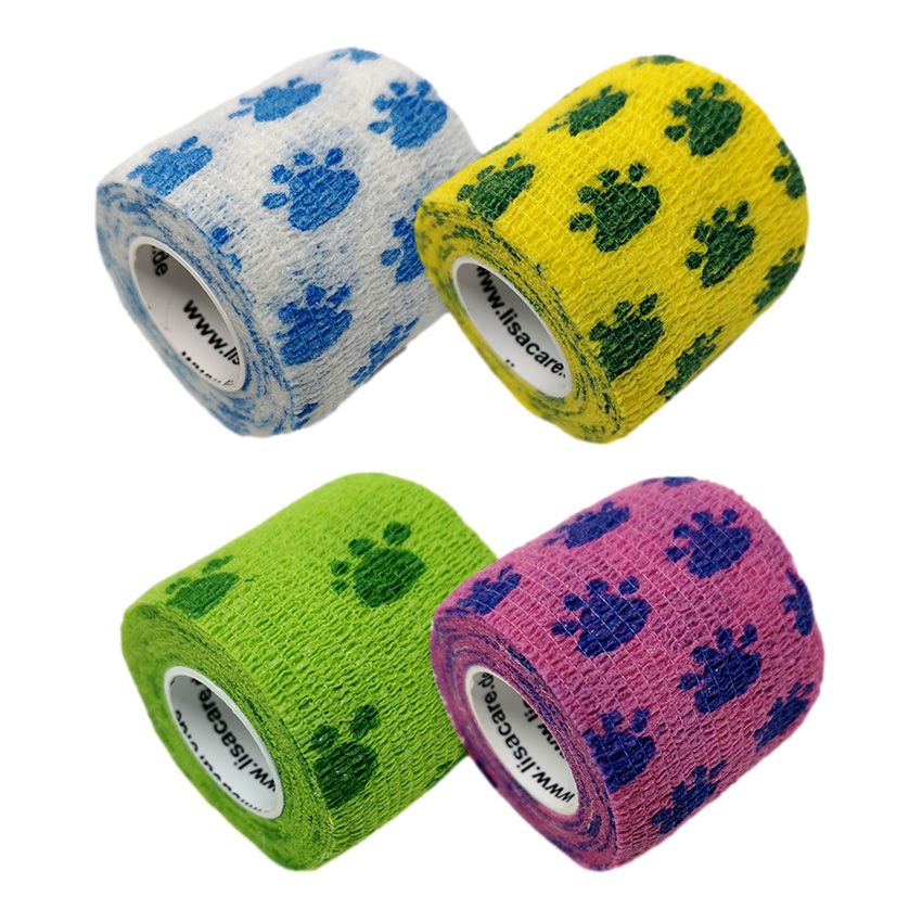 LisaCare Benda per zampe e bendaggio - 5cmx4,5m Cerotti animali 4 pz B