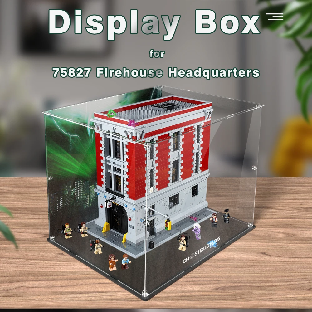 Acryl-Vitrine für Lego-Ziegel 75827 Feuerwehr haus Zentrale staub dichte klare Vitrine (Lego-Set nicht im Lieferumfang enthalten)