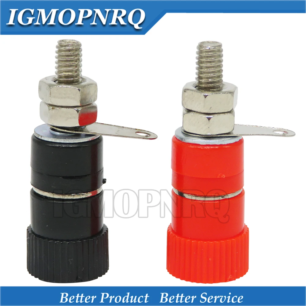 10 stücke 5 stücke Schwarz + 5 stücke rot Terminal Blöcke JS-910B JS-919 4mm Verstärker Terminal Stecker Binding Post bananen Stecker Jack Montieren Image