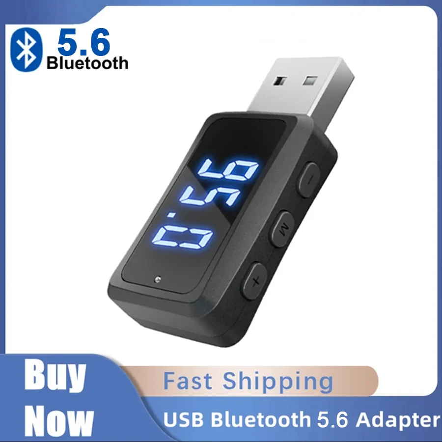 Bluetooth 5.6 Auto FM Sender Empfänger mit LED-Anzeige USB Wireless Handsfree Anruf Mini USB Power Auto FM Radio Car Kit Image