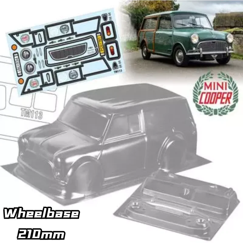 1set Mini Countryman 1:10 M auto PC körper shell 210mm radstand Transparent keine gemalt lampenschirm körper shell für RC CARTEN M auto Image