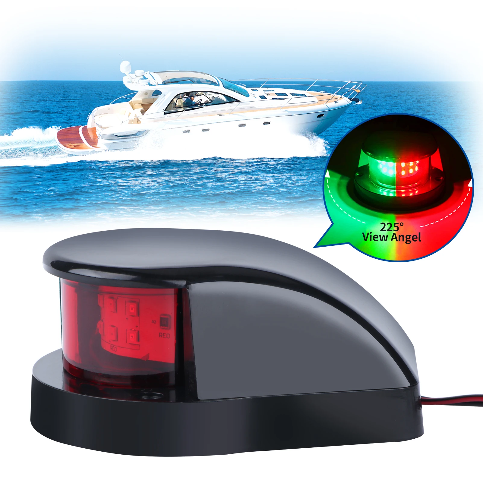 Boot Zubehör 12V LED Bogen Navigation Licht Rot Grün Segeln Signal lampe für Marine Für Boot Yacht Warnlicht