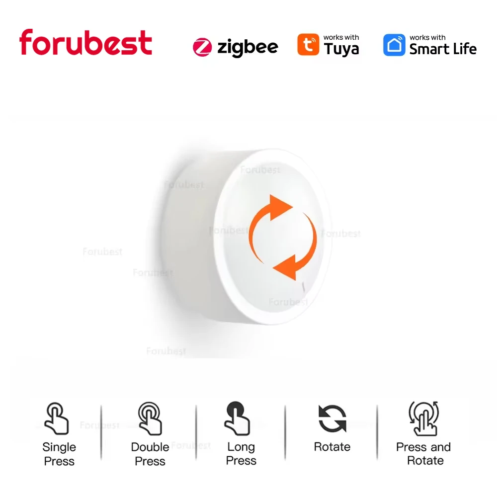 ZigBee 3.0 Smart Knob Switch Drahtlose Szenenschalter Taste Fernbedienung Batteriebetriebenes Automatisierungsszenario Funktioniert mit Tuya/Z2M Image