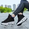 Verformung Rollschuhe Skates Schuhe 4 Räder Parkour Sport Skateboard Schuhe Unisex Turnschuhe Kinder Mädchen Jungen Rollschuhe