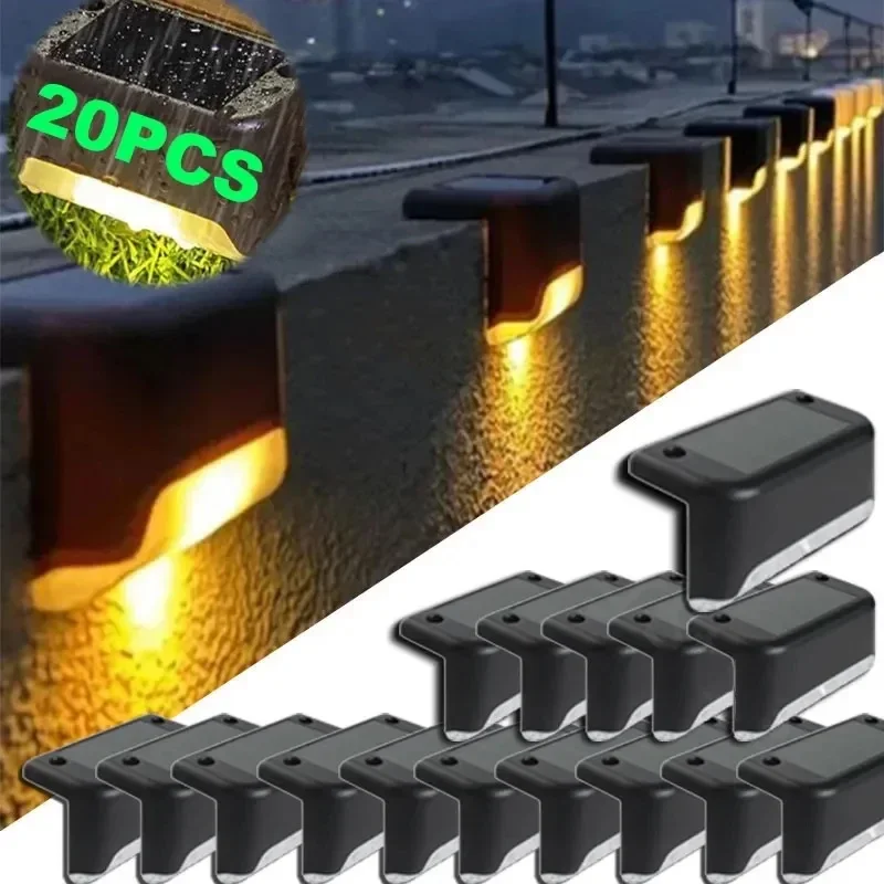 Warmweiß LED Solar Schritt Lampe Weg Treppe Garten leuchten im Freien wasserdichte Balkon Licht Dekoration für Terrasse Treppe Zaun Licht
