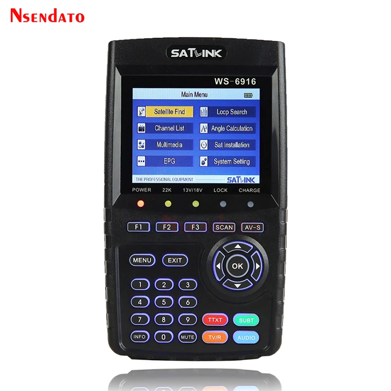 Satlink WS-6916 WS 6916 DVB-S2/S Satellitenfinder für MPEG-2/MPEG-4 H.265 Satellitenempfänger Satellitensignalfinder Messgerät Image