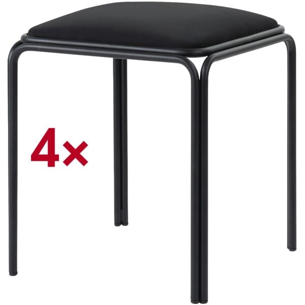 meet 4er-Set Hocker »meet Bistro« Sitzfläche Samt schwarz Image