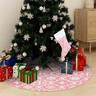 Gonna Albero Natale Raffinata con Calza Rosa Tessuto 150 cm Vidaxl 65058