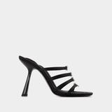 Nala 105 Logo Sandals - Alexander Wang - Black - Satin