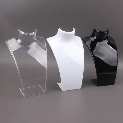 Acrylic Portrait Model Jewelry Display Stand - Necklace Pendant Earring Holder Shelf for Decorative Exhibition