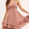 Free People Dresses | Free People Adela Swing Dress Rose Ruffled Swing Lace Dress Size-Small | Color: Pink | Size: S