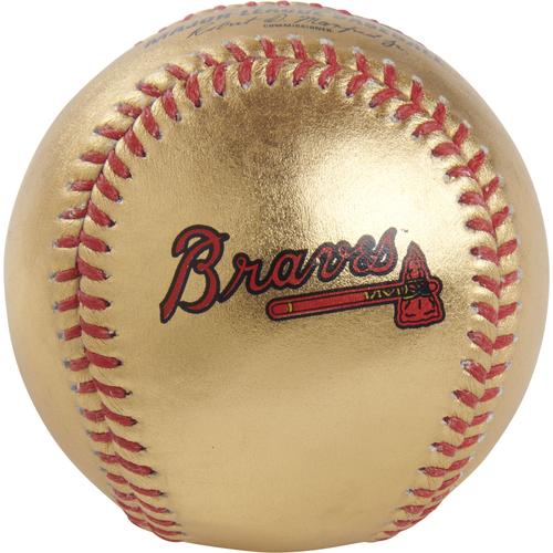 Atlanta Braves Rawlings Baseball aus goldenem Leder