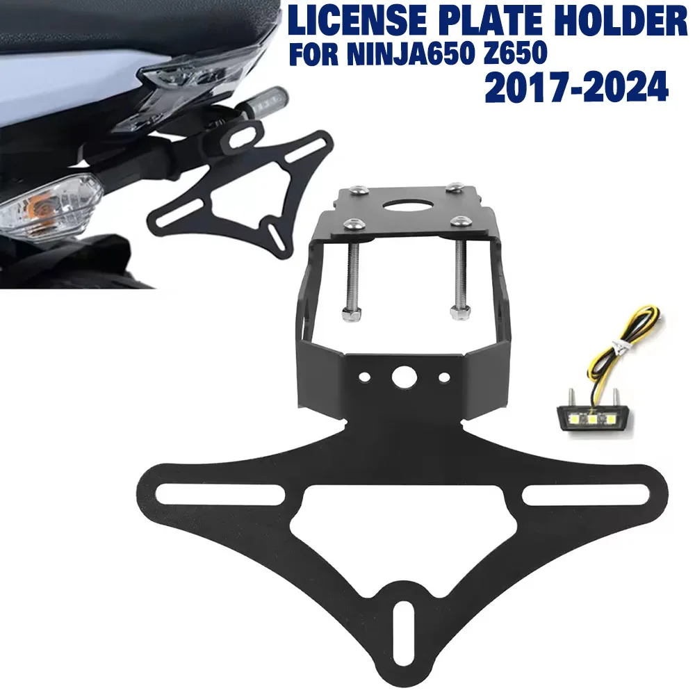 Per KAWASAKI NINJA 650 NINJA650 Z 650 Moto Tail Tidy Fender Portatarga Posteriore Con Luce A Led Z650 2017-2024 2023