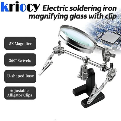 Welding Auxiliary Clip Magnifier Electric Circuit Board Repair Welding Iron Bracket Adjustable 5X Desktop Loupe Hand Tool Sets