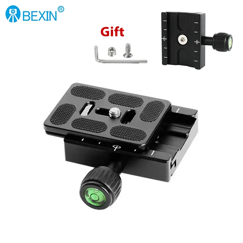 BEXIN QR-60 piastra per fotocamera universale supporto per morsetto a sgancio rapido treppiede morsetto adattatore per montaggio su testa a sfera per fotocamera Arca Swiss DSLR
