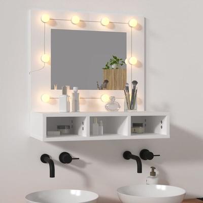 Bad-Hängeschränke,LED-Spiegelschrank,Badezimmerschrank Weiß 60x31,5x62 cm -BNC21632 - Weiß