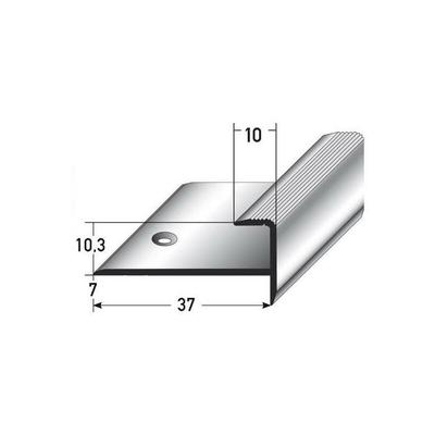 Auer - Einschubprofil Matane, mit Nase für Laminat / Parkett, 10,3 mm Einfasshöhe, Aluminium