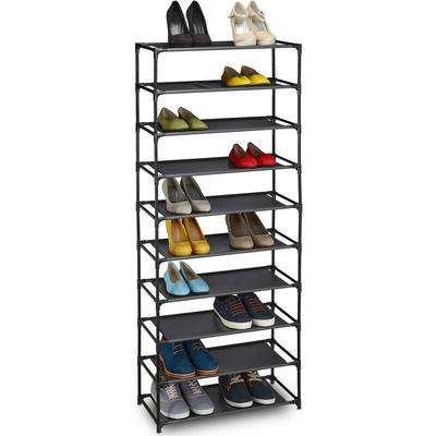 Stoff Schuhregal Stecksystem, 10 Ebenen, für 30 Paar Schuhe, Schuhständer hoch HxBxT 150 x 62 x 28 Image