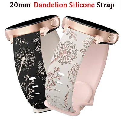 20 mm Universal-Löwenzahn-Silikonarmband für Samsung Galaxy Watch 7 6 4 5Pro/6 Classic Double Color Elegent Damenarmbänder Image