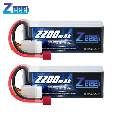 2pcs Zeee 4S Lipo Battery 14.8V 50C 2200mAh Softcase with T Plug For RC Car Truggy Boat Helicopter