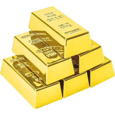 3/6Pcs Plastic Fake Gold Bullion Simulated Golden Brick Fake Glittering Gold Bar Paperweight Door