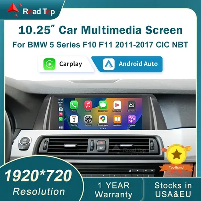 1920 HD 10.25' Wireless Apple CarPlay Android Auto Car Multimedia Radio Linux Player For BMW 5