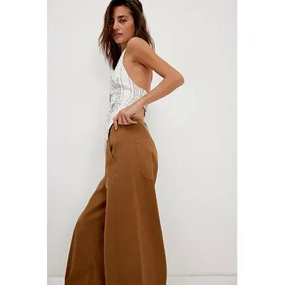 We The Free Rylee Chino Trousers at Free People in English Khaki, Size: US 14