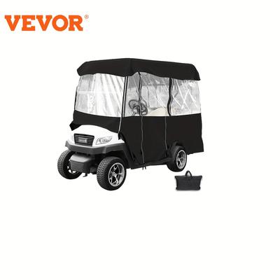 TEMU Vevor Golf Cart Enclosure, 4-person Golf Cart Cover, 4-sided Fairway Deluxe, 300d Waterproof Driving Enclosure With Transparent Windows, Fit For Ezgo, , Cart (roof Up To 78.7''l)