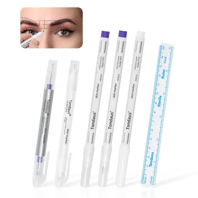 10Pcs Skin Marker Pen Disposable Sterilized Package With Ruler Eyelash Extension Tool Tattoo