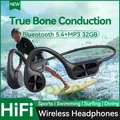 Cuffie wireless originali a conduzione ossea Bluetooth 5.4 32 GB Lettore MP3 IPX8 Impermeabile Nuoto